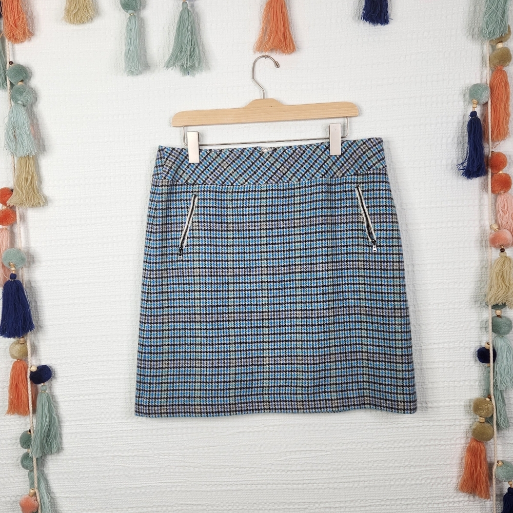 Talbots Wool Blend Plaid Skirt